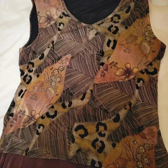 DIAMOND WEAR Floor Length Maxi Pencil Skirt & Sleeveless Top Brown Tones Med - Picture 6 of 13